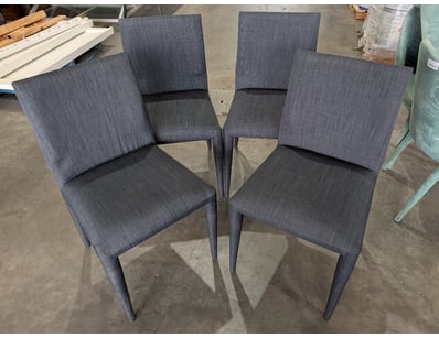 Set of four contemporary dining chairs upholstered...