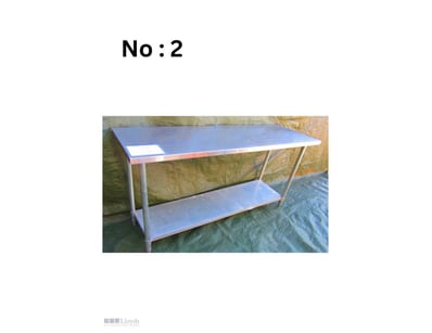 Stainless Steel Bench with 1 Shelf – 1830mm L x 61...