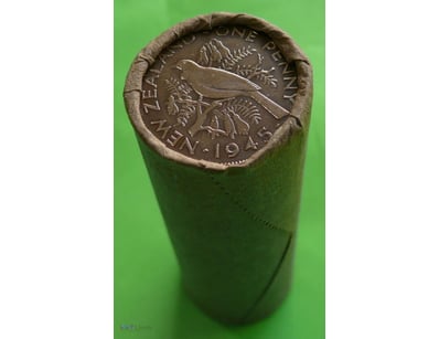 ROLL OF 1945 KGVI, NEW ZEALAND PENNY (50X CIRCULAT...