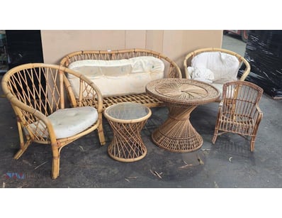 Furniture, includes cane style chairs with cushion...