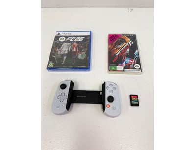 Gaming bundle featuring PS5 FIFA 25 (sealed), Need...