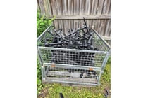 Cast iron table bases, black coloured, qty
