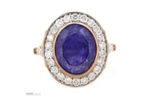 14K Rose Gold, 6.87Ct Tanzanite And Diamond,