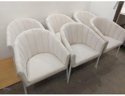 Set of six contemporary dining chairs featuring el...