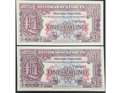 BRITISH BANK NOTES SEQUENTIAL

One Pound Aa_9 85...