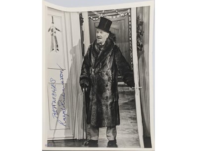 SIGNED RALPH RICHARDSON PHOTOGRAPH WITH CERTIFICAT...