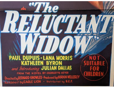 THE RELUCTANT WIDOW - ORIGINAL VINTAGE DAYBILL POS...