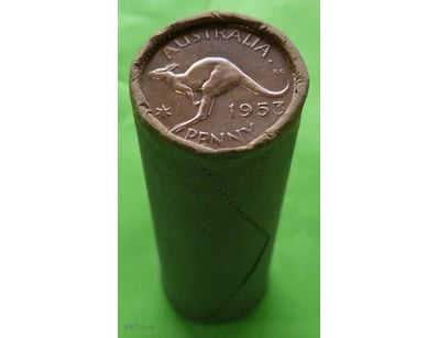 ROLL OF 1953 QEII, AUSTRALIAN PENNY (50X CIRCULATE...