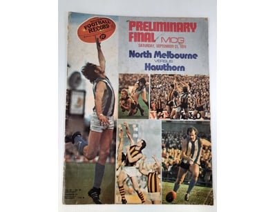 AUSTRALIAN FOOTBALL RECORD - PRELIMINARY FINAL MCG...