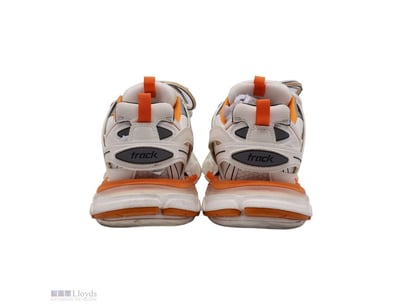 BALENCIAGA TRACK TRAINERS IN WHITE AND ORANGE MESH...