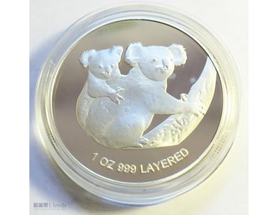 1 OZ 2011  AUSTRALIAN KOALA COIN-SILVER PLATED / F...