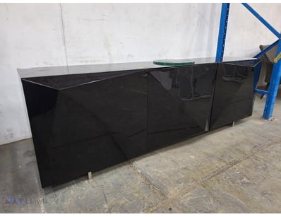 Modern black high-gloss sideboard/credenza featuri...