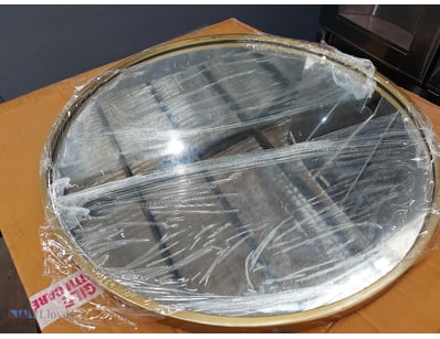 Vintage brass-framed Circle Mirror 70cm x 70cm  Th...