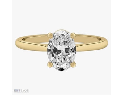 18K YELLOW GOLD 2.01CT D - VVS2 LAB GROWN OVAL DIA...