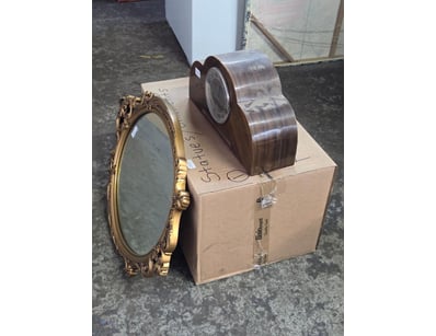 Homewares, including Vintage style mantel clock, f...