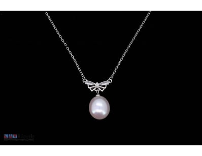 SOUTH SEA PEARL NECKLACE ON 925 SILVER - WITH CERT...