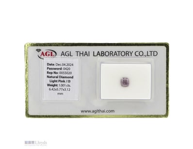1.001CT CERTIFIED, NATURAL PINK DIAMOND     

Cush...
