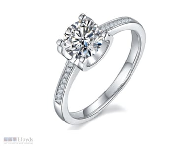 925 STERLING SILVER 1.00CT MOISSANITE ENGAGEMENT R...