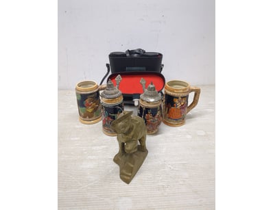 Vintage German beer stein collection comprising fo...
