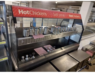 HotChickens self-serve heated display unit featuri...