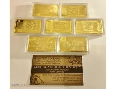 THIS COMPLETE CERTIFIED SET OF 7 X 1 TROY OZ ``OLD...