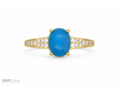 NATURAL ETHIOPIAN OPAL RING ON 925 SILVER - WITH C...