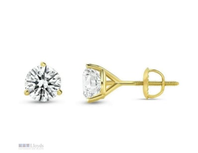 LAB GROWN 	18K YELLOW GOLD 	MARTINY 6.70MM	EARRING...