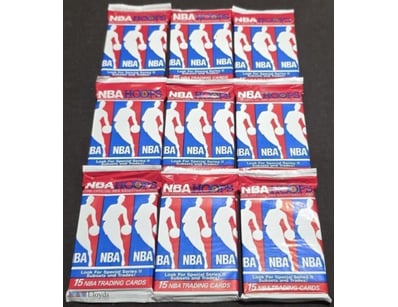 SET OF 9 NBA TRADING CARD PACKS, NBA HOOPS SERIES ...
