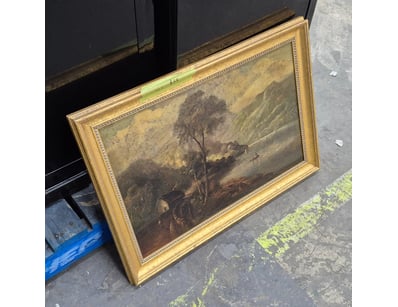 Artwork, Lake with mountain, Approx Dimensions 50c...