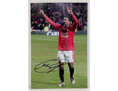PATRICE EVRA HAND SIGNED MANCHESTER UNITED SOCCER/...