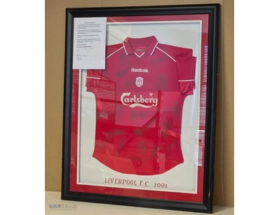 SIGNED LIVERPOOL FC HOME JERSEY 2001 - GERARD HOUL...