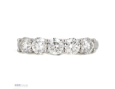 14K WHITE GOLD AND 1.24CT TDW DIAMOND, ETERNITY RI...