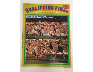 FOOTBALL RECORD - QUALIFYING FINAL MCG 1977 HAWTHO...