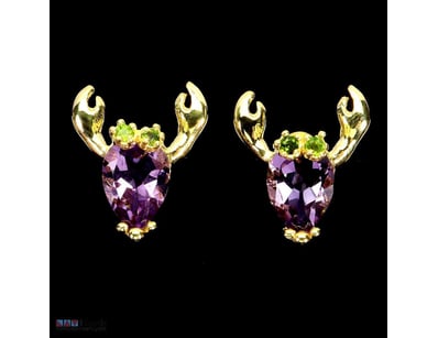NATURAL AMETHYST REINDEER EARRINGS.     

Natural ...
