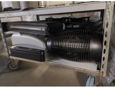 Lot of commercial heating appliances including a s...