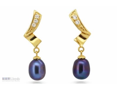 SOUTH SEA PEARL EARRINGS ON 925 SILVER - WITH CERT...