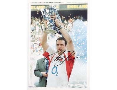 MARTIN JOHNSON HAND SIGNED ENGLAND / ENGLISH RUBY ...