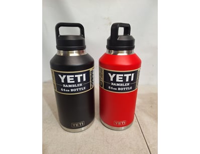 2 x YETI Rambler 64oz, 1.8 litres  drink bottles, ...