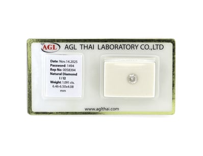 1.091CT CERTIFIED, NATURAL DIAMOND     

Round Bri...