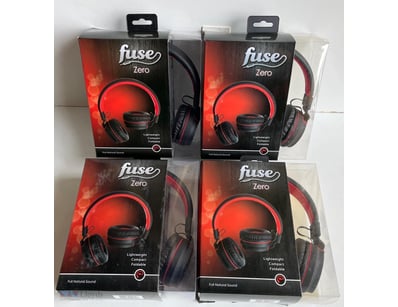4 x Fuse ZERO Lightweight Foldable Headphones 40mm...