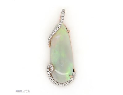 14K ROSE GOLD, 4.83CT COOBER PEDY OPAL AND DIAMOND...