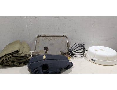 Vintage kitchenware collection featuring a Rambler...