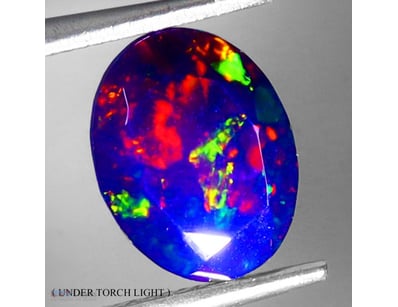 NATURAL 1.03CT OVAL FACET PLAY OF COLOUR RAINBOW B...