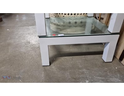 1x Only Square Glass Top Steel Frame Coffee Table...