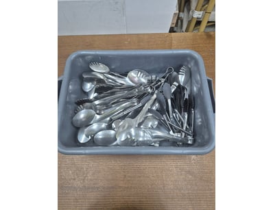 Lot of salad spoons and small cafe to tongs. 

SOL...