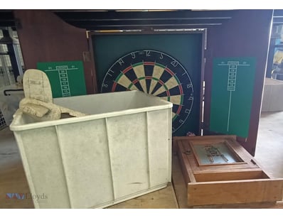 Assorted Items Including Dart Board, Fish Tank Acc...