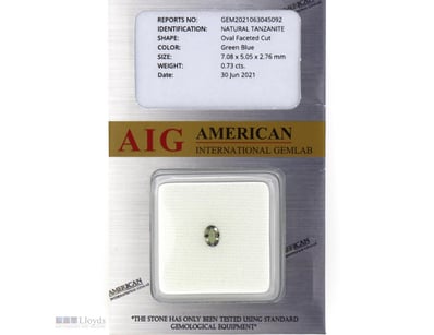 0.73CT CERTIFIED, NATURAL TANZANITE     

Oval Fac...