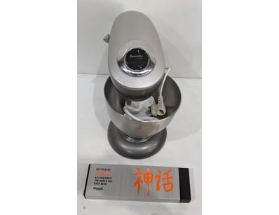 Breville Platinum stand mixer featuring a sleek gr...