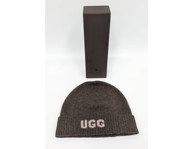 UGG Classic Australian beanie in charcoal grey. Ri...