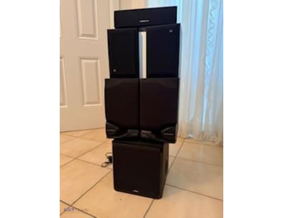 HOME THEATRE SPEAKERS, plus YAMAHA SUBWOOFER, tota...